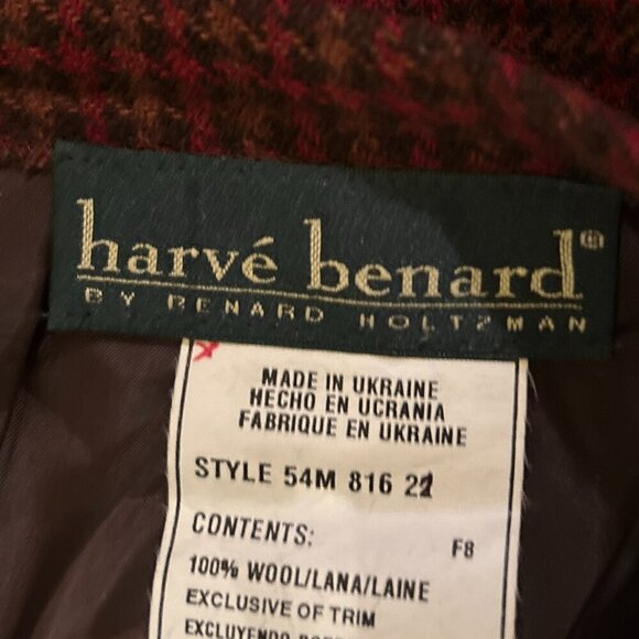 Harve Bernard SZ 14 Vintage Wool Plaid Pencil Skirt Career Academia Old Money - Picture 7 of 8